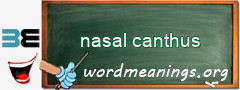 WordMeaning blackboard for nasal canthus